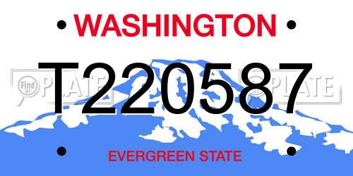 T220587 Washington License Plate