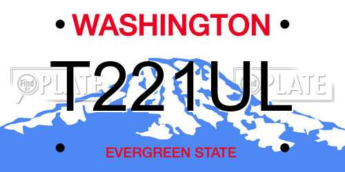 T221UL Washington License Plate