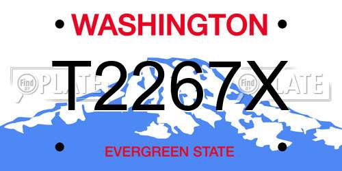 T2267X Washington License Plate