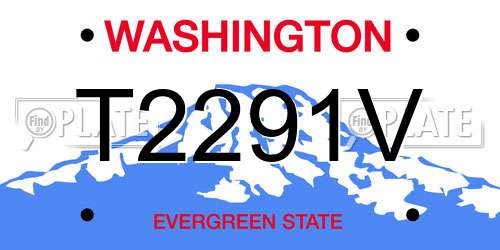 T2291V Washington License Plate