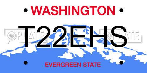 T22EHS Washington License Plate