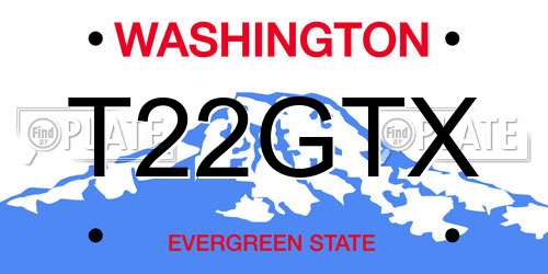 T22GTX Washington License Plate