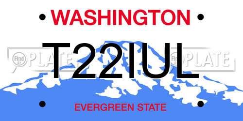 T22IUL Washington License Plate