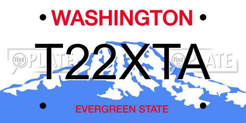 T22XTA Washington License Plate