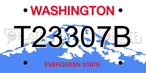 T23307B Washington License Plate