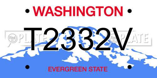 T2332V Washington License Plate
