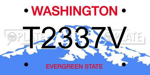 T2337V Washington License Plate