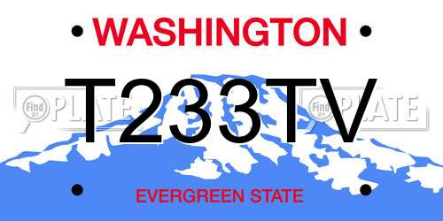 T233TV Washington License Plate