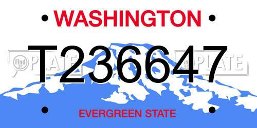 T236647 Washington License Plate