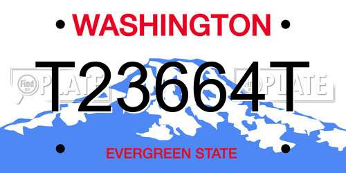 T23664T Washington License Plate