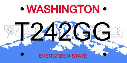 T242GG Washington License Plate
