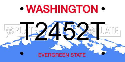 T2452T Washington License Plate