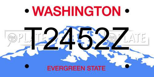 T2452Z Washington License Plate