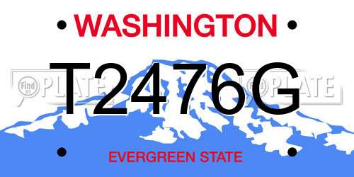 T2476G Washington License Plate