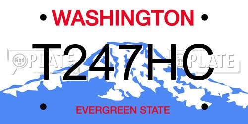 T247HC Washington License Plate