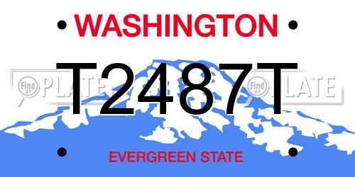 T2487T Washington License Plate