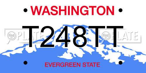 T248TT Washington License Plate