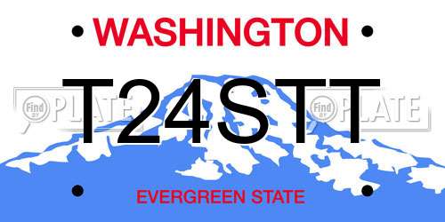 T24STT Washington License Plate