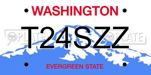 T24SZZ Washington License Plate