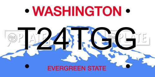 T24TGG Washington License Plate
