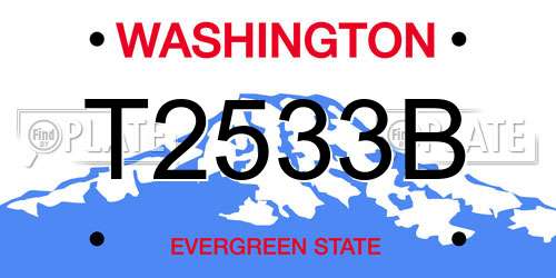 T2533B Washington License Plate
