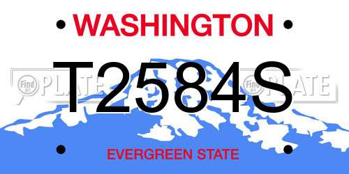 T2584S Washington License Plate