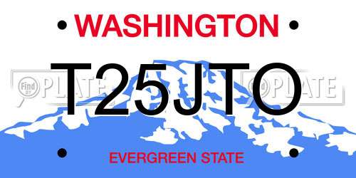 T25JTO Washington License Plate