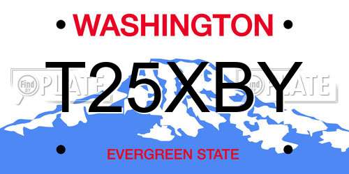 T25XBY Washington License Plate