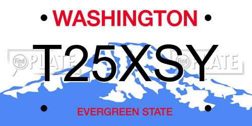 T25XSY Washington License Plate