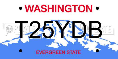 T25YDB Washington License Plate