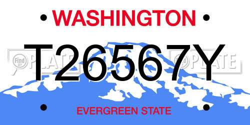 T26567Y Washington License Plate