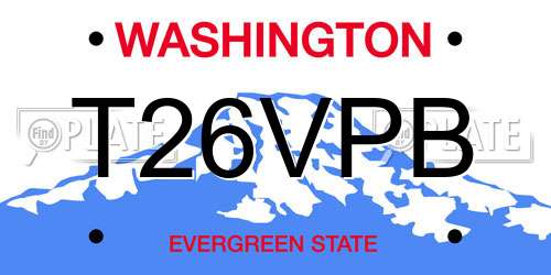 T26VPB Washington License Plate