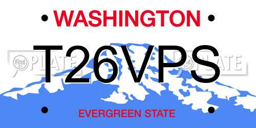 T26VPS Washington License Plate