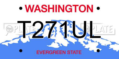 T271UL Washington License Plate