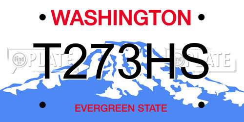 T273HS Washington License Plate