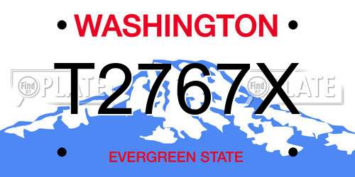 T2767X Washington License Plate