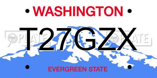 T27GZX Washington License Plate