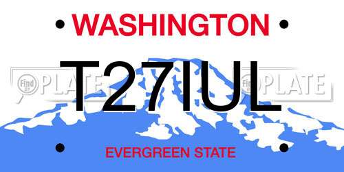 T27IUL Washington License Plate