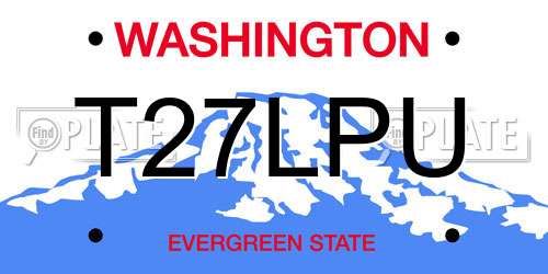 T27LPU Washington License Plate