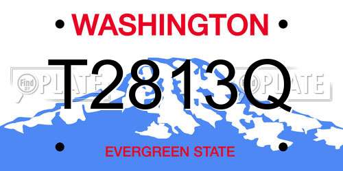 T2813Q Washington License Plate