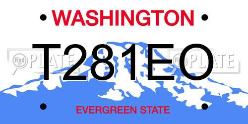 T281EO Washington License Plate