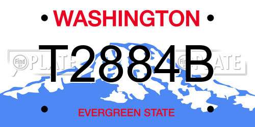 T2884B Washington License Plate
