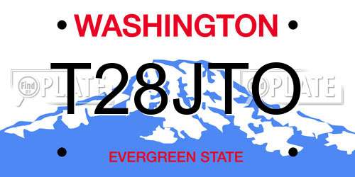 T28JTO Washington License Plate