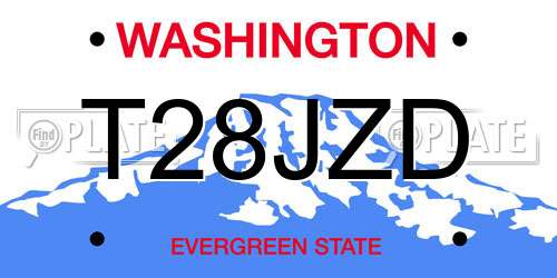 T28JZD Washington License Plate