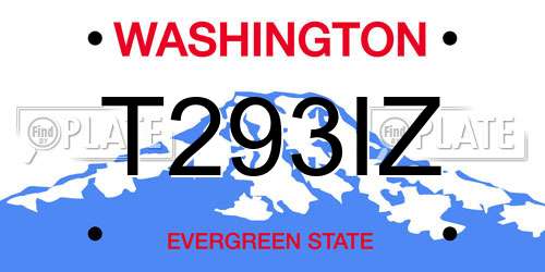 T293IZ Washington License Plate