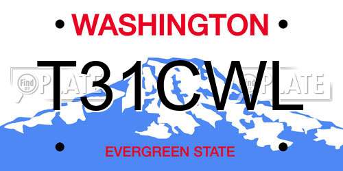 T31CWL Washington License Plate