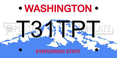 T31TPT Washington License Plate