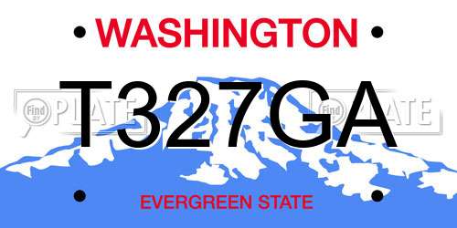 T327GA Washington License Plate
