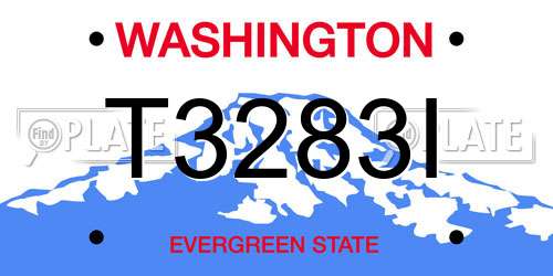 T3283I Washington License Plate