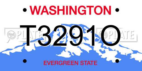 T3291O Washington License Plate